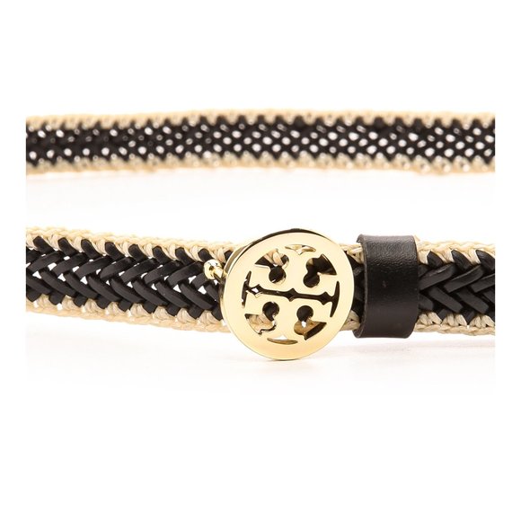 Tory Burch Accessories - Tory Burch  Leather Weave Belt - Black - Gold